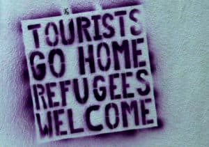 tourists refugees